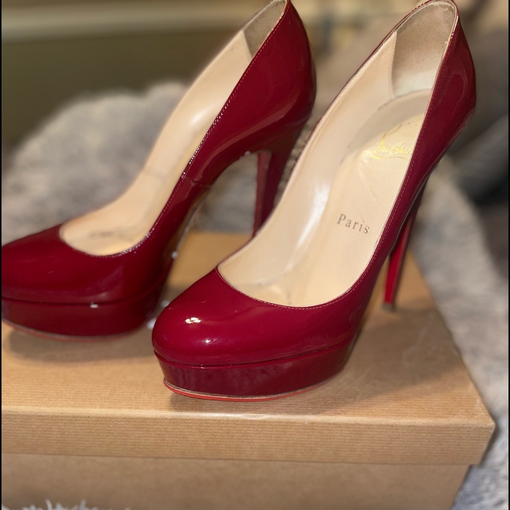 Candy apple red Christian Louboutin Bianca heels